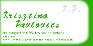 krisztina pavlovics business card